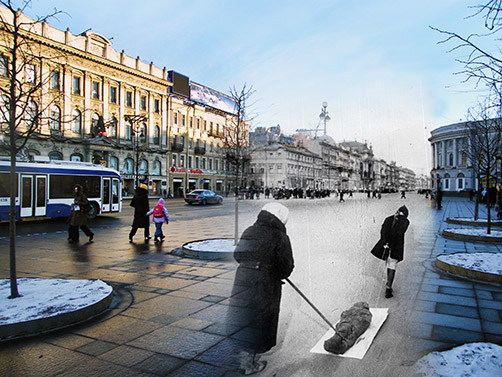 1942 г. – 2009 г. Ленинград, блокада. Невский проспект